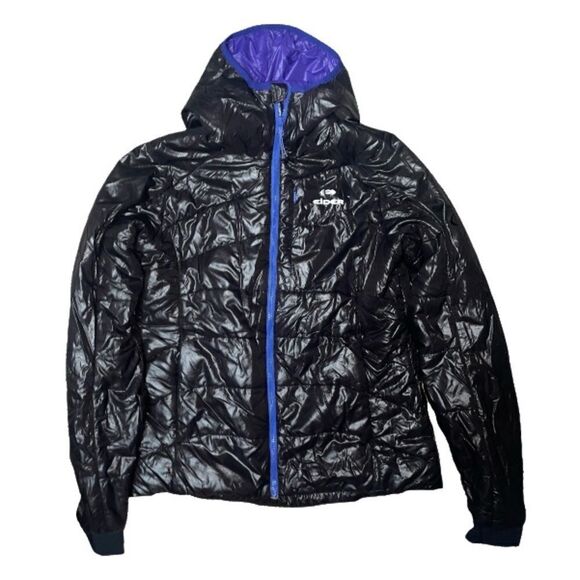 Eider Women’s Puffer Jacket Black & Purple Down Quilted Lightweight Sport Coat - Picture 1 of 6